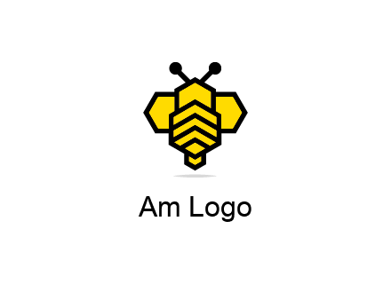 honeycomb in a bee shape logo