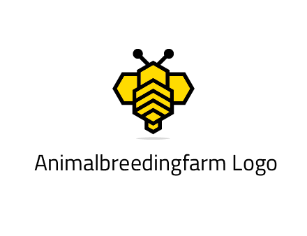 honeycomb in a bee shape logo