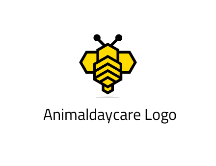 honeycomb in a bee shape logo