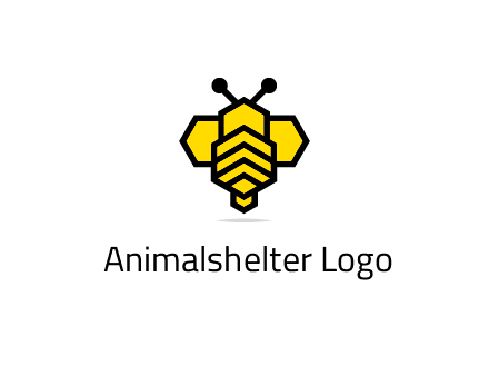 honeycomb in a bee shape logo