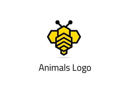 honeycomb in a bee shape logo