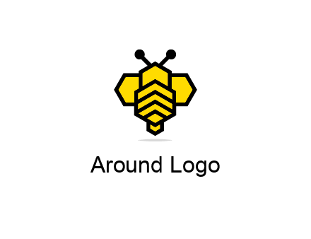 honeycomb in a bee shape logo