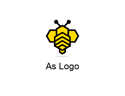 honeycomb in a bee shape logo