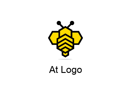 honeycomb in a bee shape logo