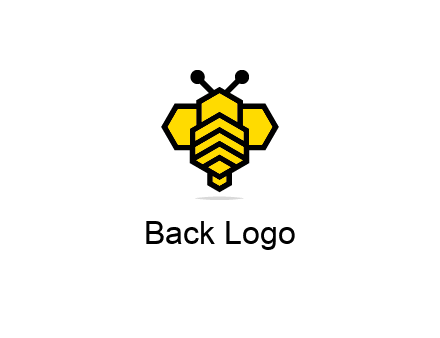 honeycomb in a bee shape logo