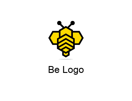 honeycomb in a bee shape logo