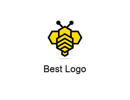 honeycomb in a bee shape logo