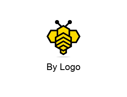 honeycomb in a bee shape logo