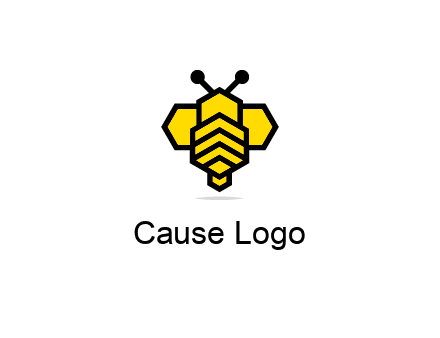 honeycomb in a bee shape logo