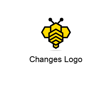 honeycomb in a bee shape logo