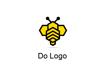 honeycomb in a bee shape logo