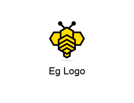 honeycomb in a bee shape logo