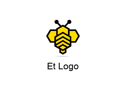 honeycomb in a bee shape logo