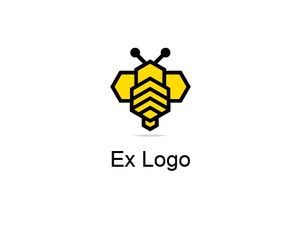 honeycomb in a bee shape logo
