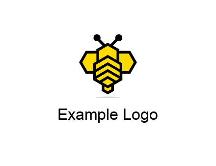 honeycomb in a bee shape logo
