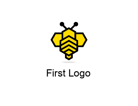 honeycomb in a bee shape logo