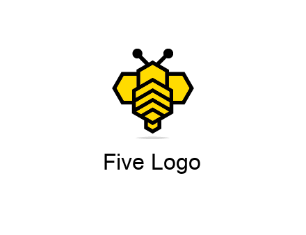 honeycomb in a bee shape logo