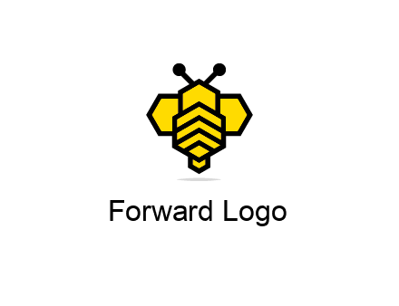 honeycomb in a bee shape logo