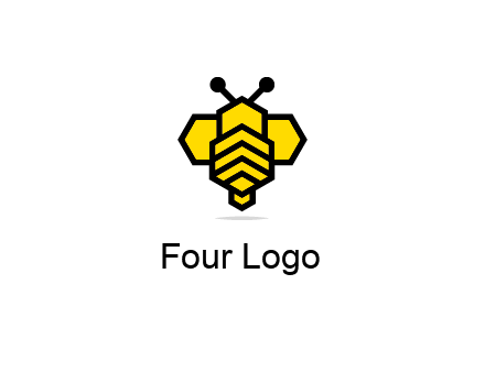 honeycomb in a bee shape logo