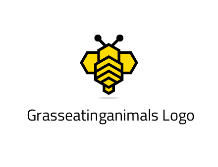 honeycomb in a bee shape logo