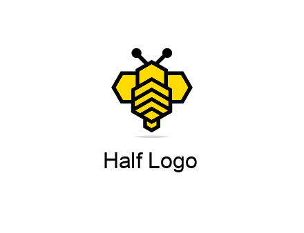 honeycomb in a bee shape logo