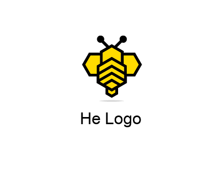honeycomb in a bee shape logo