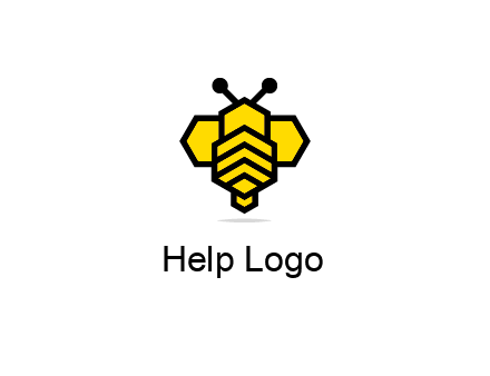 honeycomb in a bee shape logo