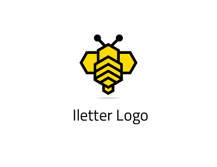 honeycomb in a bee shape logo