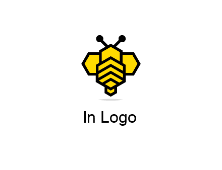 honeycomb in a bee shape logo