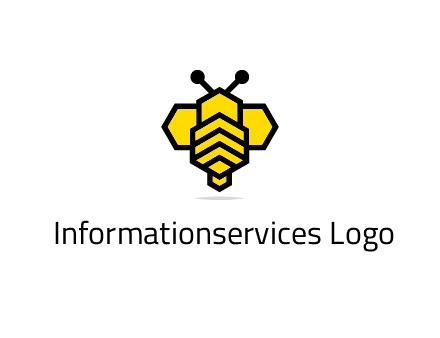 honeycomb in a bee shape logo