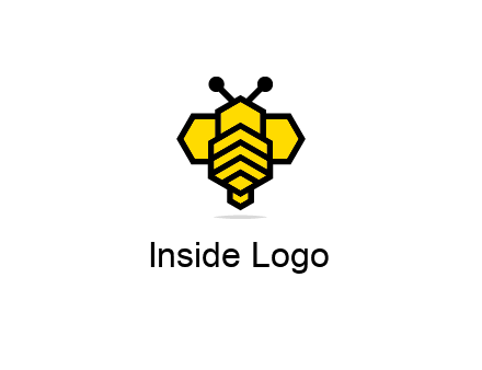 honeycomb in a bee shape logo
