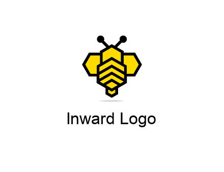 honeycomb in a bee shape logo