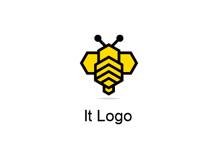 honeycomb in a bee shape logo