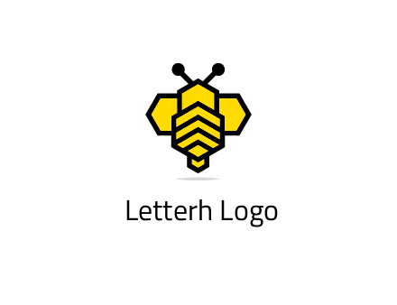 honeycomb in a bee shape logo