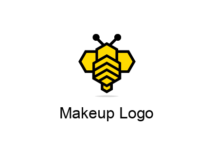 honeycomb in a bee shape logo