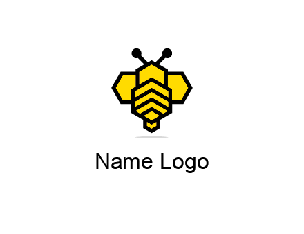 honeycomb in a bee shape logo