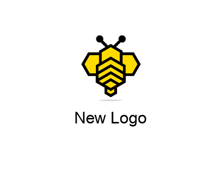 honeycomb in a bee shape logo