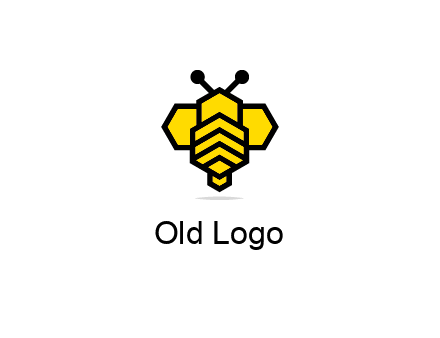honeycomb in a bee shape logo
