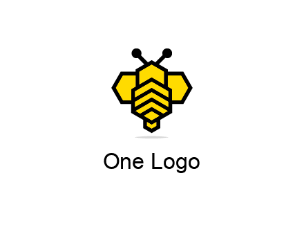 honeycomb in a bee shape logo