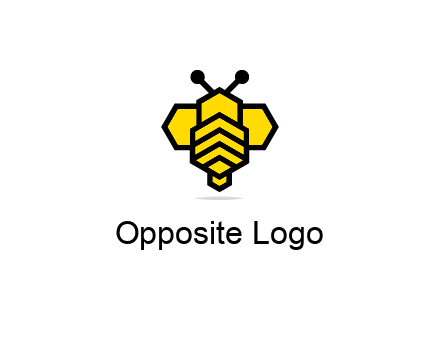 honeycomb in a bee shape logo