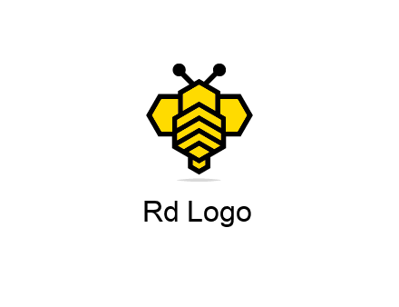 honeycomb in a bee shape logo
