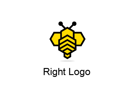 honeycomb in a bee shape logo