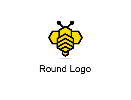 honeycomb in a bee shape logo