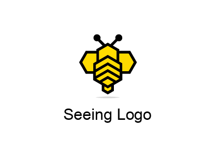 honeycomb in a bee shape logo