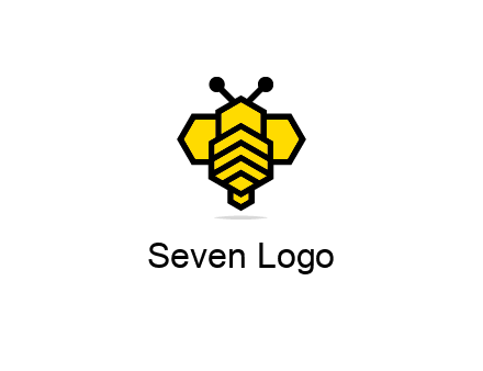honeycomb in a bee shape logo