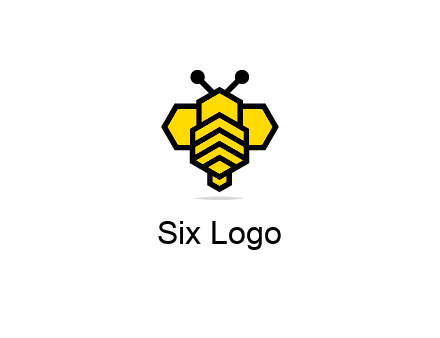 honeycomb in a bee shape logo
