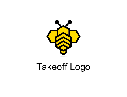 honeycomb in a bee shape logo