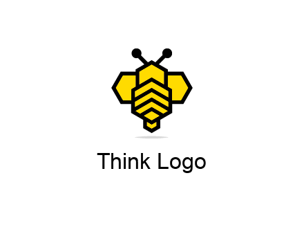 honeycomb in a bee shape logo