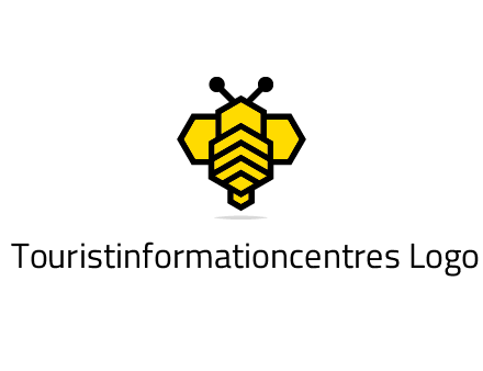honeycomb in a bee shape logo