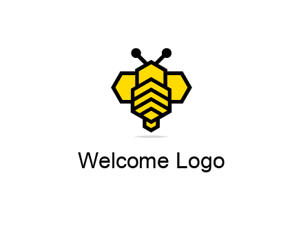 honeycomb in a bee shape logo